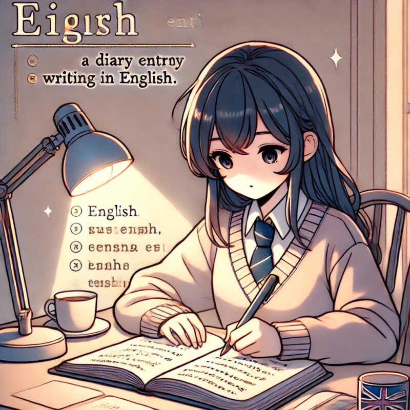 毎日英語で日記を書くことで、英語の語順や表現を実際に使って練習できる！