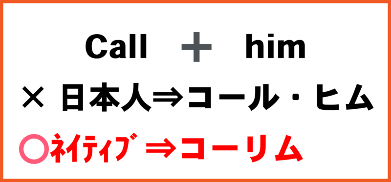 ネイティブの「call him」の発音