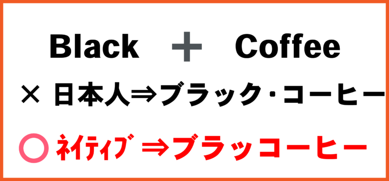 ネイティブの「black coffee」の発音