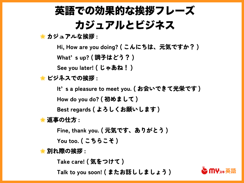 まとめ：先ずは自分の英語での挨拶を固定してみる