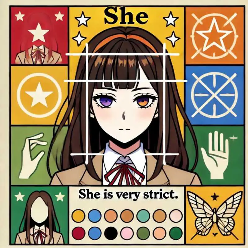 She is very strictのveryで限定している