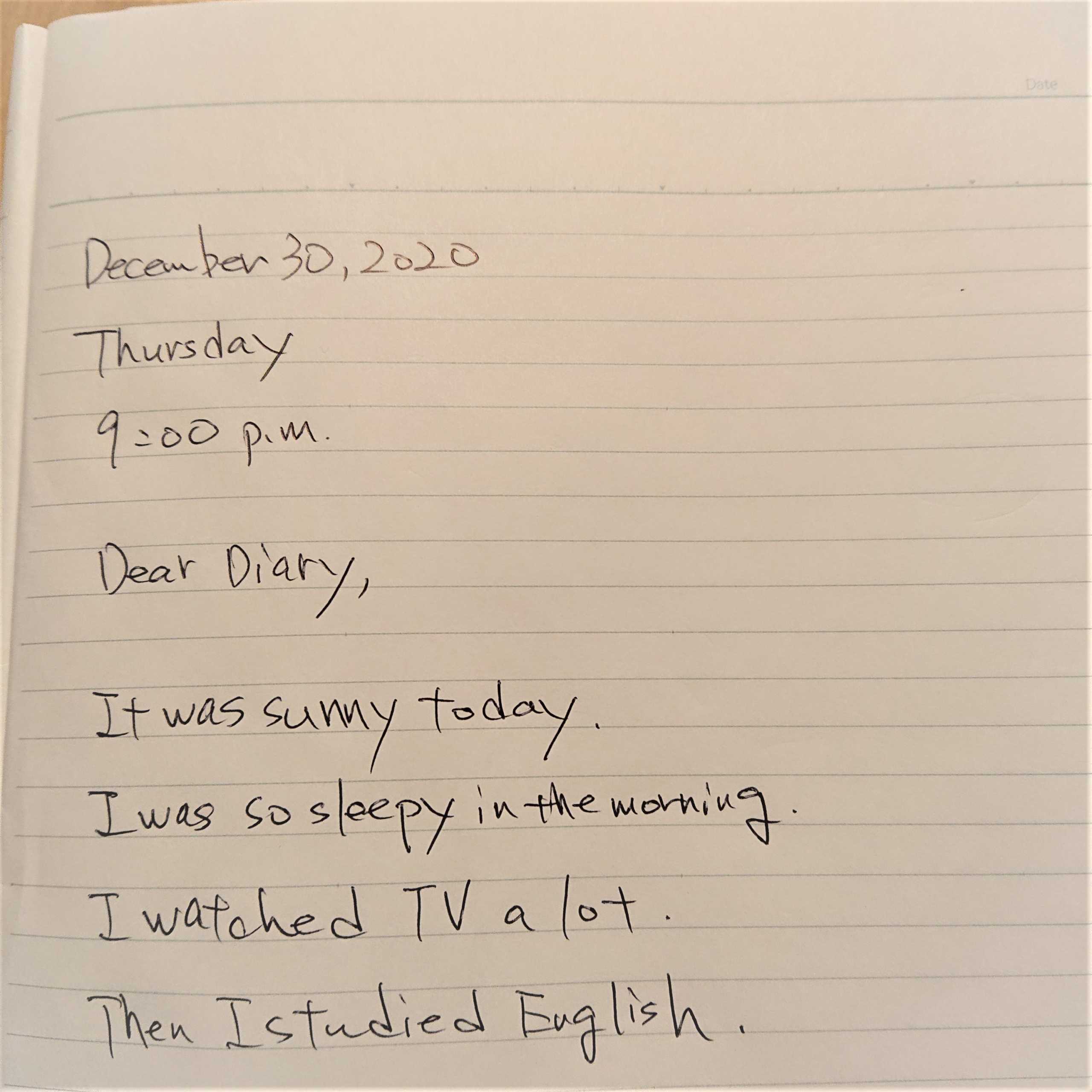英語の日記はノートに書いた方がいい 2つの方法と実例画像など マイスキ英語
